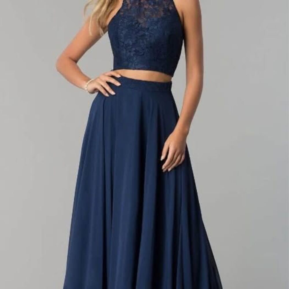 💙 Clarisse Designs Style 3427 Navy Blue 2-Piece Gown – 
Size 2-